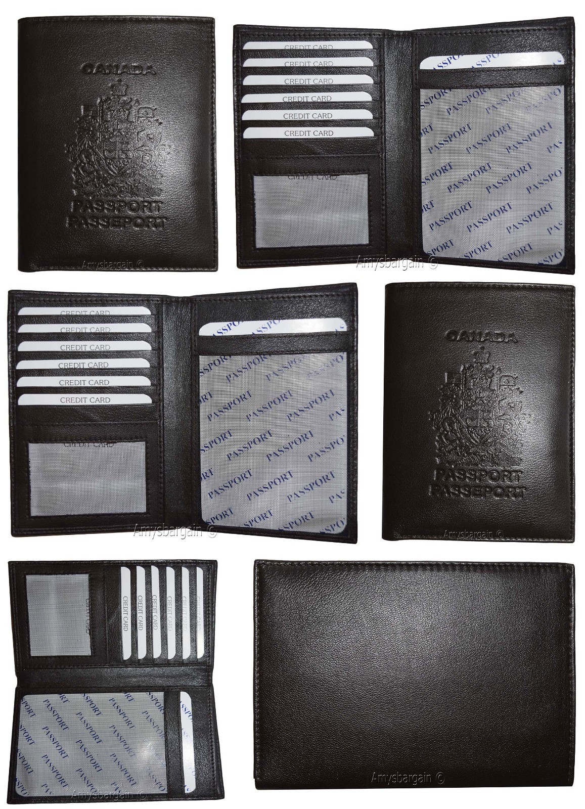 New Lamb skin Canadian Leather passport case wallet credit card case ID holder * - Image 9