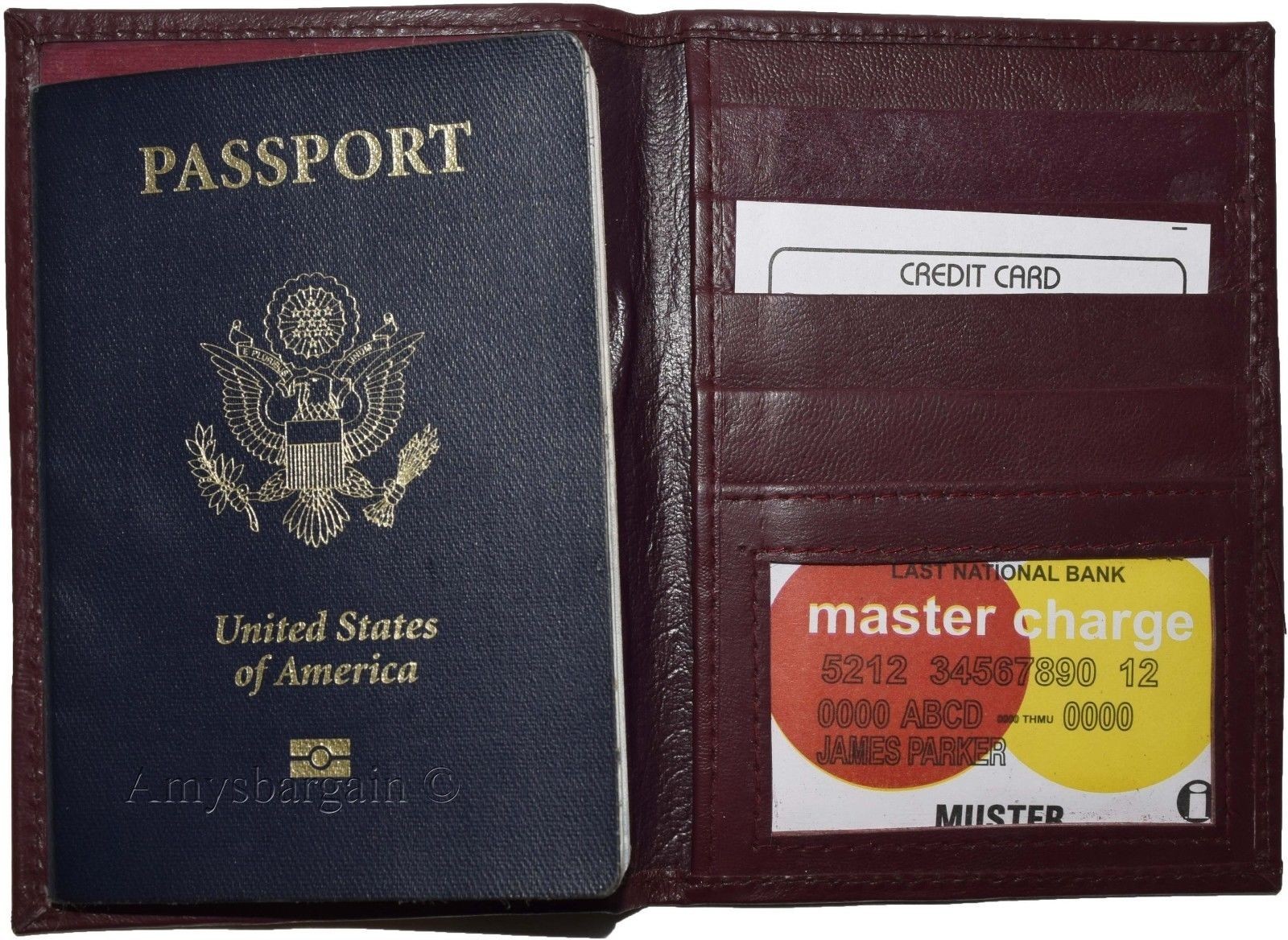 New Lamb skin USA Leather passport cover, wallet credit card case ID holder NWT - Image 10