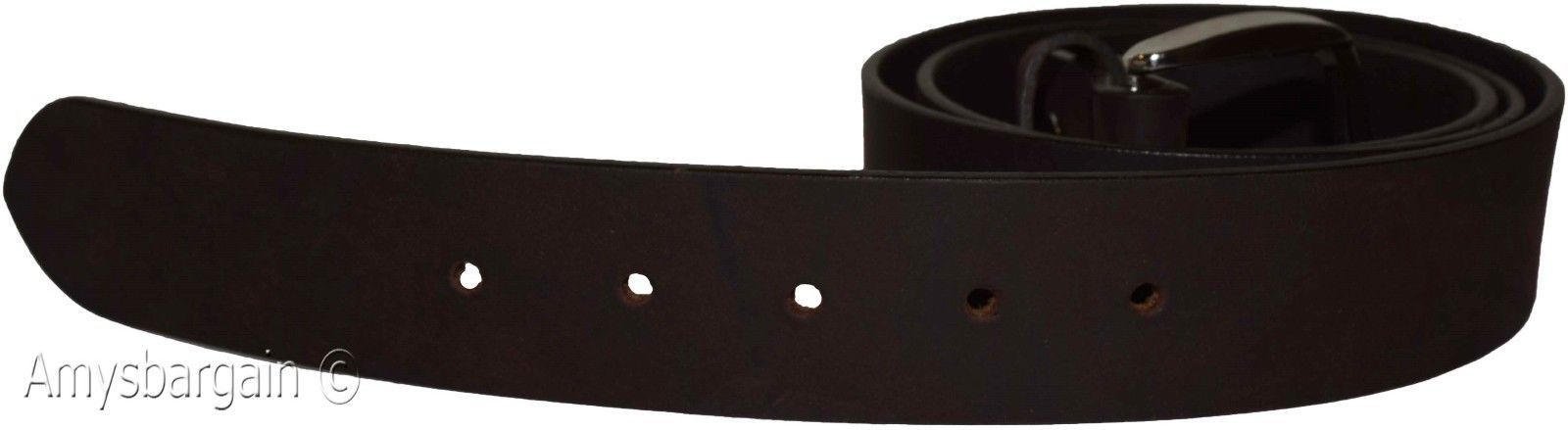 New Large size Leather Belt, Snap on Cowhide One Piece Brown leather Belt BNWT - Image 3
