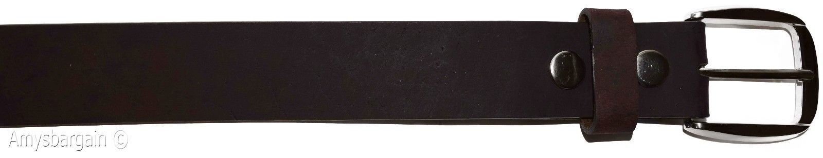 New Large size Leather Belt, Snap on Cowhide One Piece Brown leather Belt BNWT - Image 5