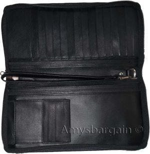 New Leather Organizer Checkbook wallet Airline tickets Passport 15 Credit Cards - Image 12
