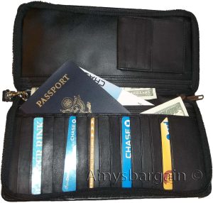 New Leather Organizer Checkbook wallet Airline tickets Passport 15 Credit Cards - Image 3