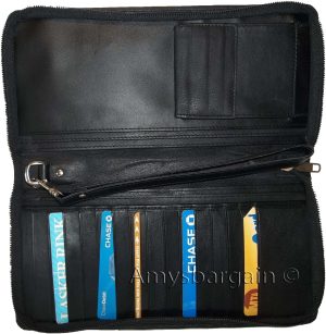 New Leather Organizer Checkbook wallet Airline tickets Passport 15 Credit Cards - Image 7
