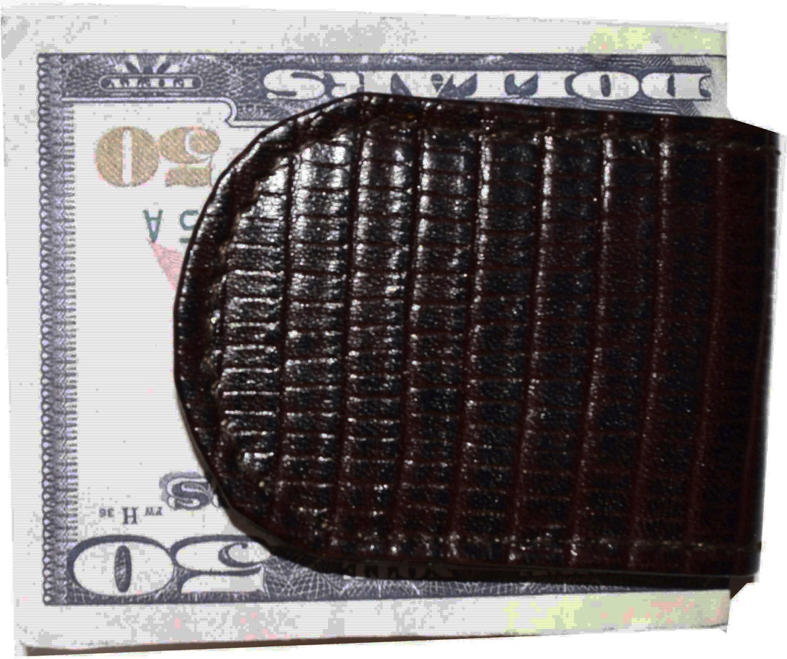 New Lizard printed leather money clip, Unbranded money clip Currency holder new