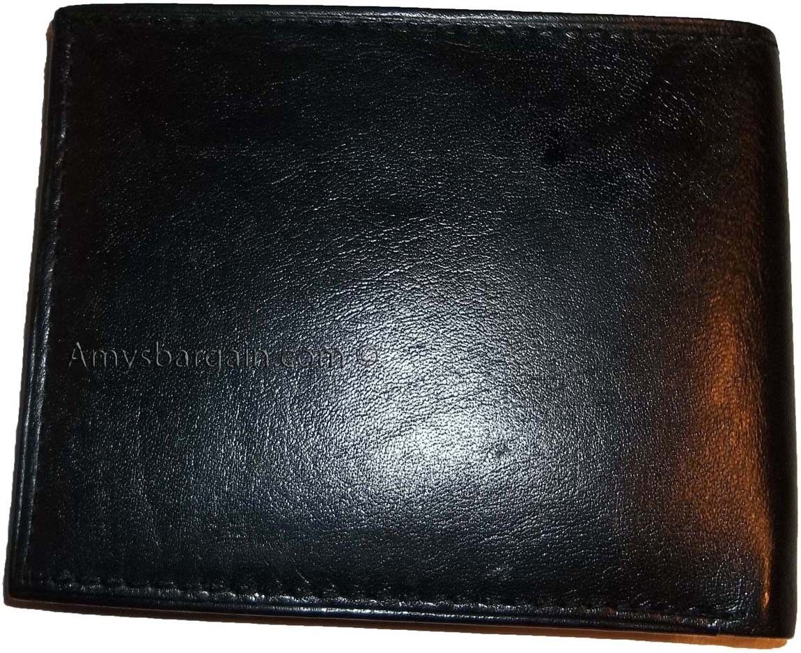 New Men's Leather Black Wallet 5 Credit card slots 2 Bill Pockets ID case BN - Image 10