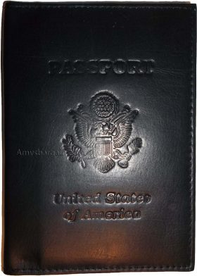 New USA Leather Passport cover Credit ATM Card holder passport / card case bnwt