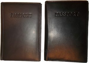 New lamb skin smooth leather passport case 6 credit card ID large billfold new - Image 3