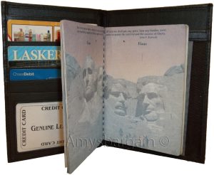 New lamb skin smooth leather passport case 6 credit card ID large billfold new - Image 6