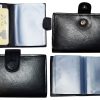 RFID leather business card id credit card picture case 24 transparent card slots