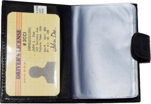 RFID leather business card id credit card picture case 24 transparent card slots - Image 3