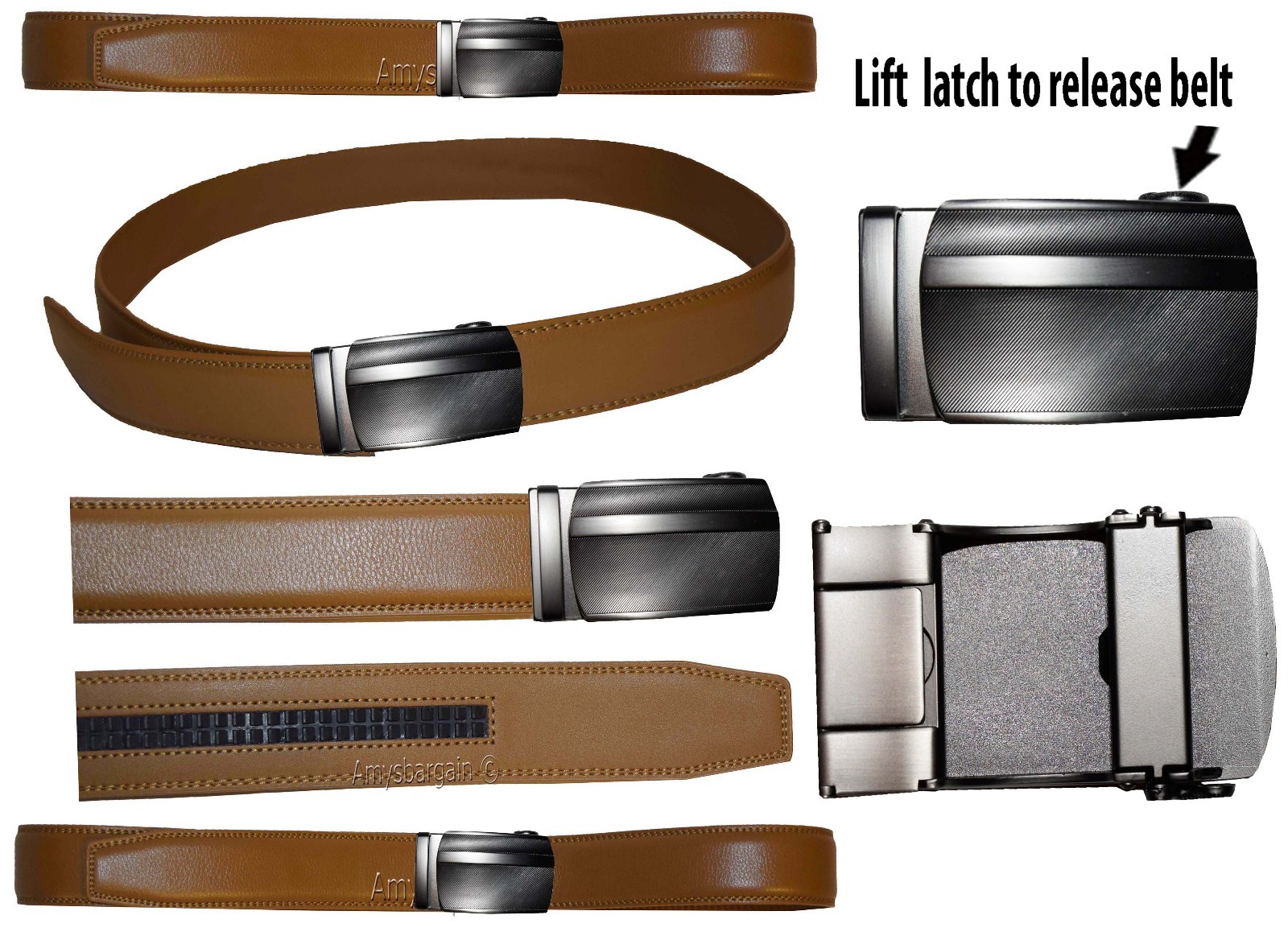 Real Leather Men’s Belt. (XL) Automatic lock. Dress + Casual belt. Fashion belt.