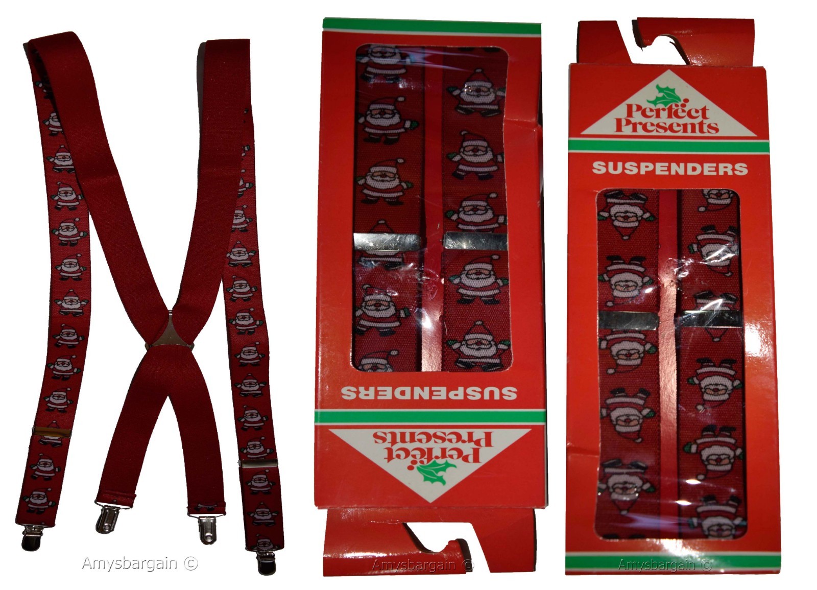 Santa Claus Suspenders. Christmas Gift item. X-Mas gift suspenders Clip on B New - Image 11