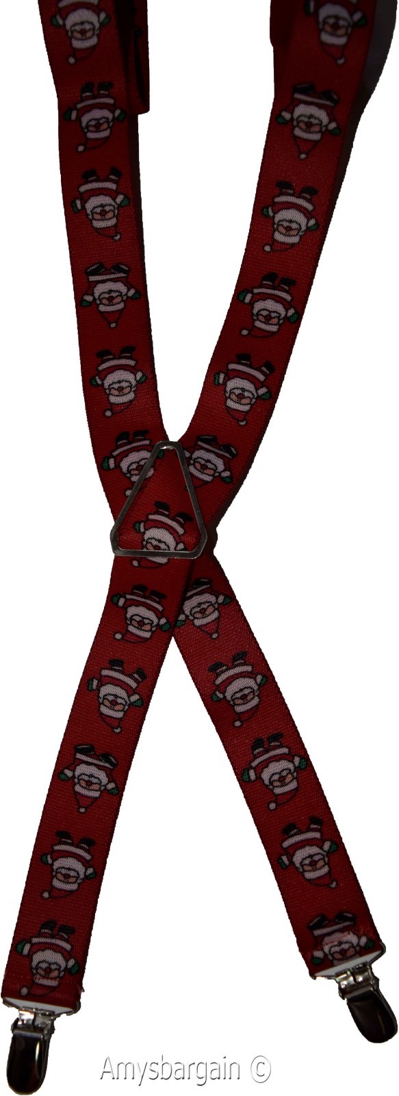 Santa Claus Suspenders. Christmas Gift item. X-Mas gift suspenders Clip on B New - Image 4