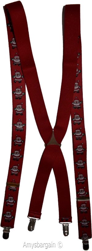 Santa Claus Suspenders. Christmas Gift item. X-Mas gift suspenders Clip on B New - Image 7