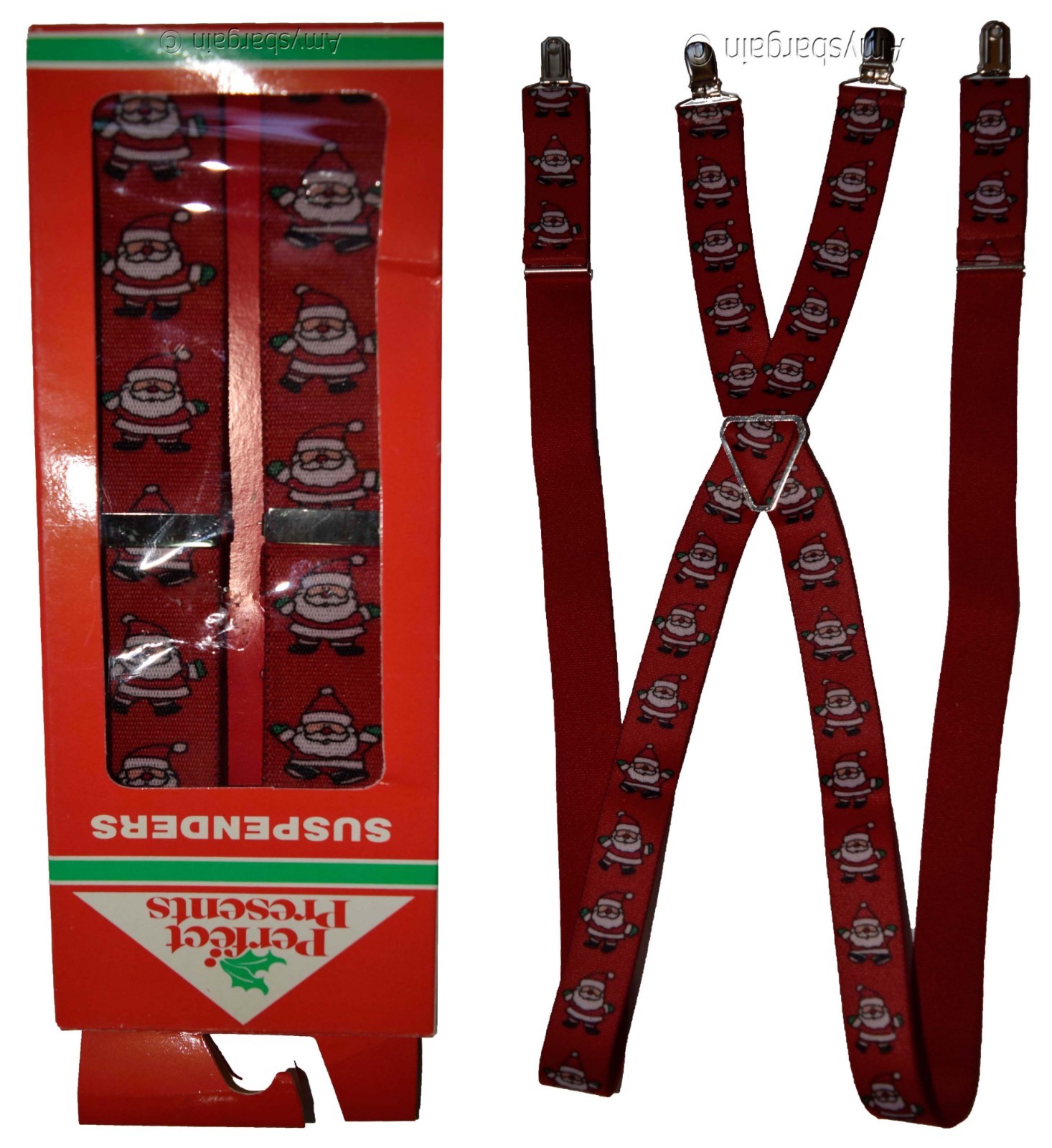 Santa Claus Suspenders. Christmas Gift item. X-Mas gift suspenders Clip on B New - Image 10