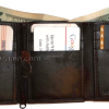 Trifold Leather Man’s wallet 9 card 2 bill slots roomy zip change purse new 1