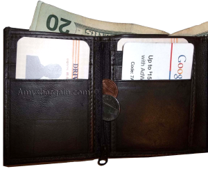 Trifold Leather Man’s wallet 9 card 2 bill slots roomy zip change purse new 1 - Image 3