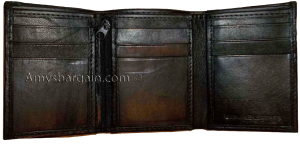 Trifold Leather Man’s wallet 9 card 2 bill slots roomy zip change purse new 1 - Image 4