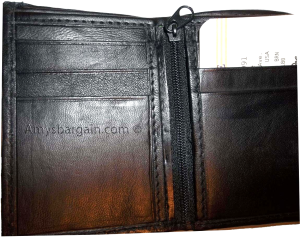 Trifold Leather Man’s wallet 9 card 2 bill slots roomy zip change purse new 1 - Image 8