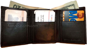 Trifold Leather Man’s wallet 9 card 2 bill slots roomy zip change purse new 1 - Image 10