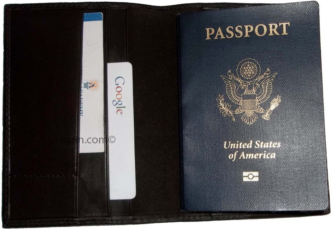 USA Fine Leather passport case, Leather wallet credit card case ID card case #9 - Image 12