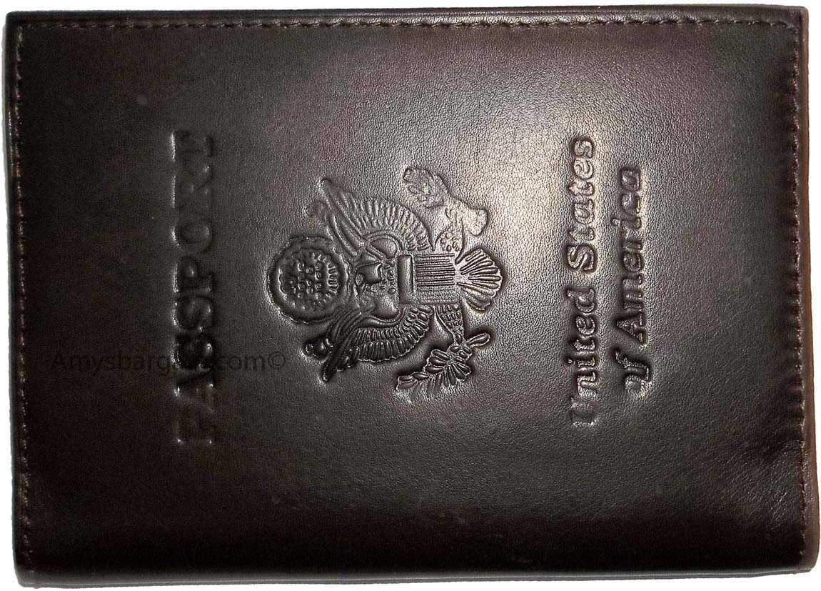 USA Fine Leather passport case, Leather wallet credit card case ID card case #9 - Image 3