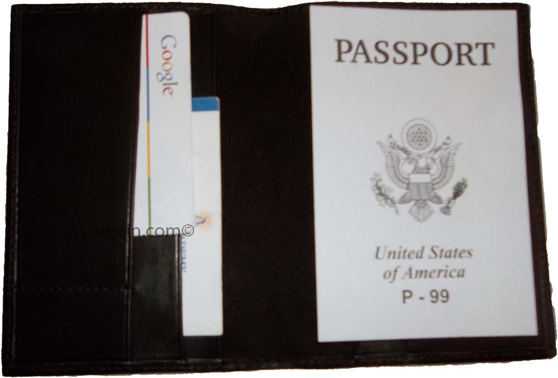 USA Fine Leather passport case, Leather wallet credit card case ID card case #9 - Image 5