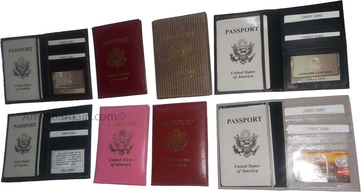 USA Leather passport cover credit card case photo ID holder brand new card case - Image 12