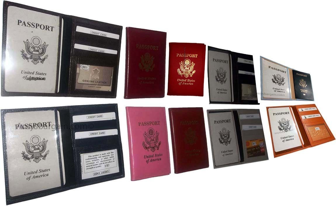 USA Leather passport cover credit card case photo ID holder brand new card case - Image 4