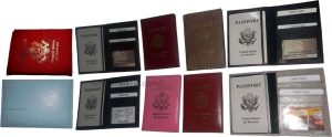 USA Leather passport cover credit card case photo ID holder brand new card case