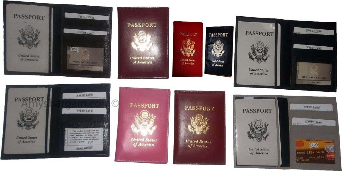 USA Leather passport cover credit card case photo ID holder brand new card case - Image 7