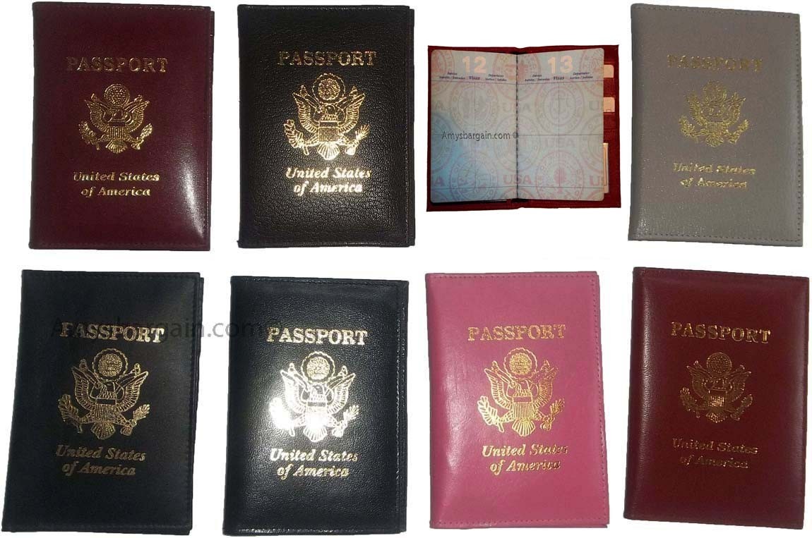 USA Leather passport cover credit card case photo ID holder brand new card case - Image 9