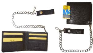 Biker's Chain wallet Leather Bifold wallet Motorcycle Trucker Biker wallet BN - Image 14