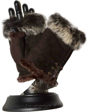 Finger-less Gloves, Winter Gloves Hand/Wrist Warmer Fur trim One-Size Gloves BN - Image 14