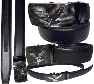 Men's Belt Leather Dress Casual Auto Lock belt Self locking buckle 30 to 50 inch - Image 14