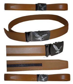 Men's Belt Leather Dress Casual Auto Lock belt Self locking buckle 30 to 50 inch - Image 18