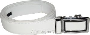 Men's White Leather Dress Belt, Auto Lock belt, Men's belt, New Quick lock belt - Image 18