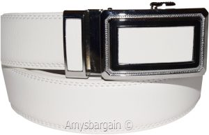 Men's White Leather Dress Belt, Auto Lock belt, Men's belt, New Quick lock belt - Image 13