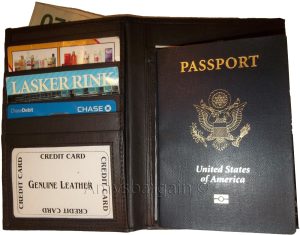 New lamb skin smooth leather passport case 6 credit card ID large billfold new - Image 15