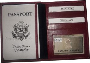 USA Leather passport cover credit card case photo ID holder brand new card case - Image 17