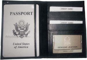 USA Leather passport cover credit card case photo ID holder brand new card case - Image 14