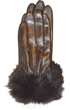 Woman's Fur trim Leather Gloves Leather gloves. Size S, M, L, XL. Dress Gloves - Image 15