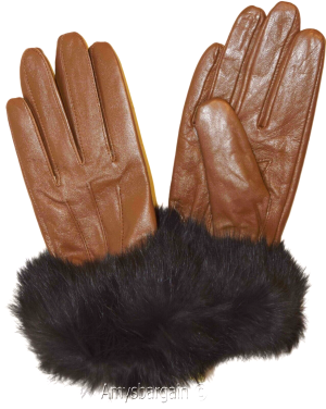 Woman's Fur trim Leather Gloves Leather gloves. Size S, M, L, XL. Dress Gloves - Image 13
