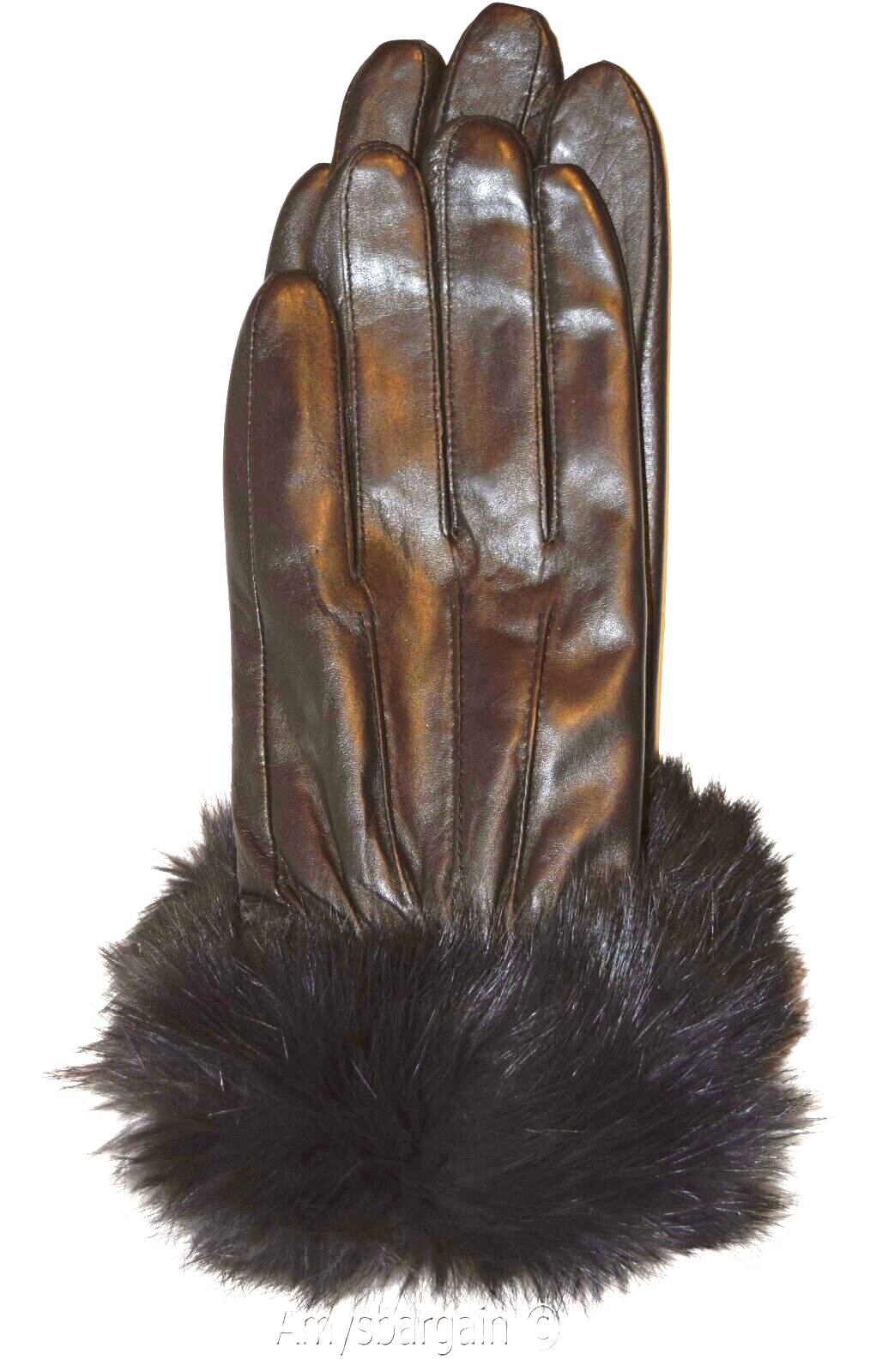Woman's Fur trim Leather Gloves Leather gloves. Size S, M, L, XL. Dress Gloves - Image 15