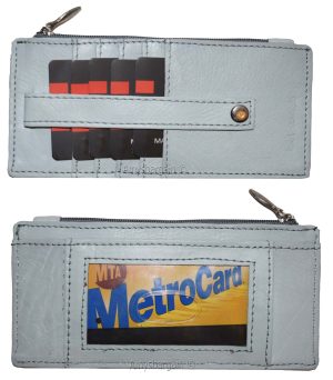 Women's Genuine Leather ID Credit Card Holder Wallet Slim Purse Colors Zip case - Image 26