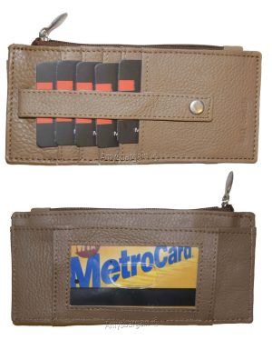 Women's Genuine Leather ID Credit Card Holder Wallet Slim Purse Colors Zip case - Image 25
