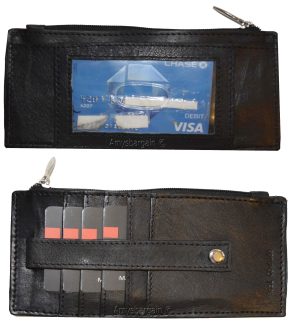 Women's Genuine Leather ID Credit Card Holder Wallet Slim Purse Colors Zip case - Image 24