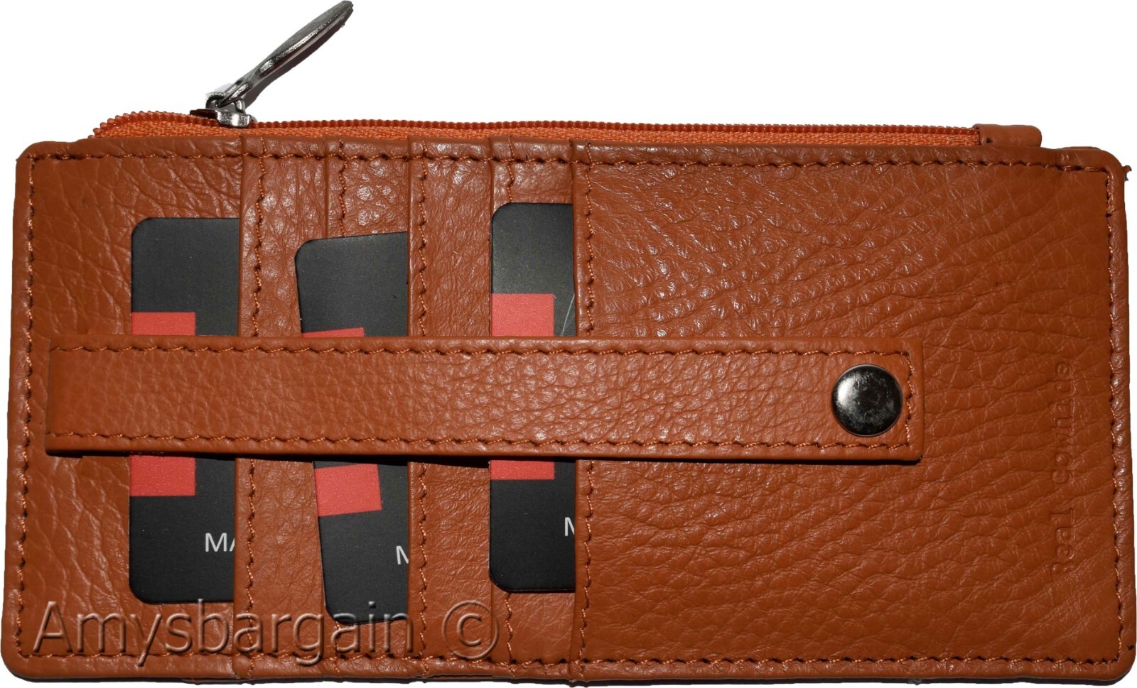 Women's Genuine Leather ID Credit Card Holder Wallet Slim Purse Colors Zip case - Image 29