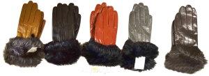 Woman's Fur trim Leather Gloves Leather gloves. Size S, M, L, XL. Dress Gloves - Image 3