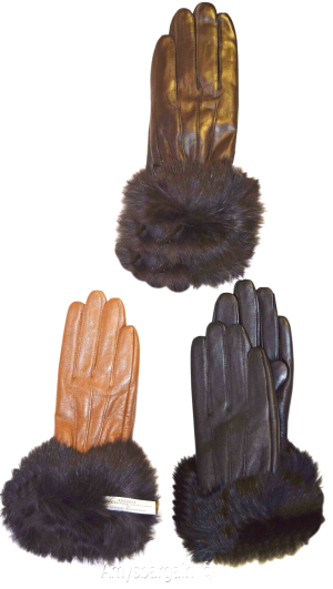 Woman's Fur trim Leather Gloves Leather gloves. Size S, M, L, XL. Dress Gloves - Image 8